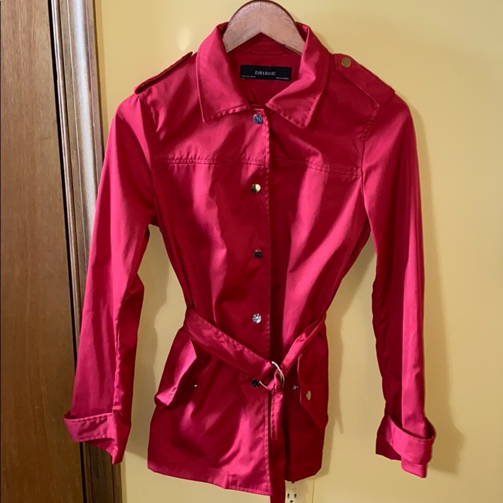 Zara Basic Red Short Rain jacket
